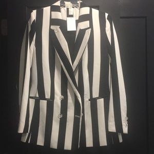 Black and white striped blazer